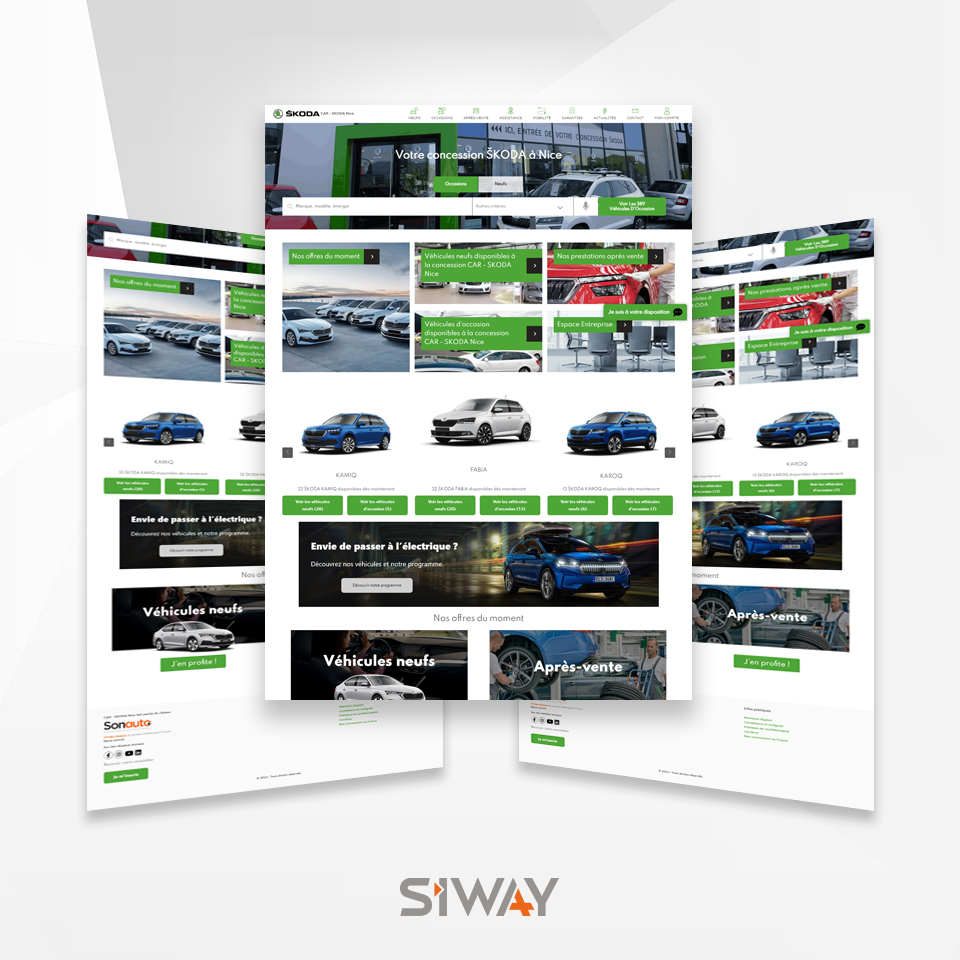 Solutions Automobile SIWAY - CRÉATION D’UN NOUVEAU SITE INTERNET AUTOMOBILE POUR SKODA NICE